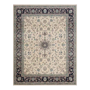 Contemporary Hand-Knotted Wool Revival Floral Tabriz Rug