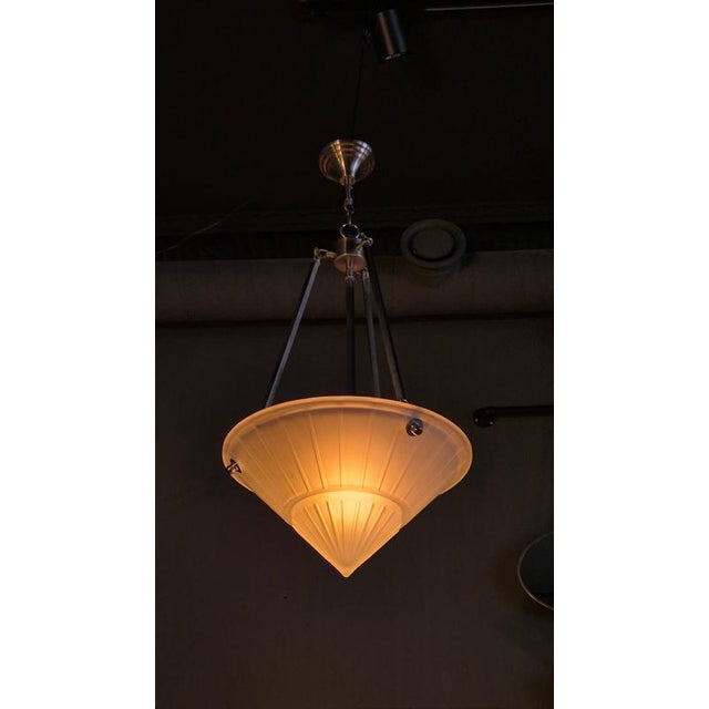 Late 20th Century French Art Deco Style Pendant Light by Vianne For Sale - Image 6 of 12