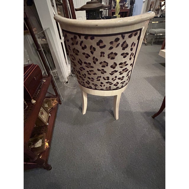 1970s Tessellated Bone Armchair Reupholstered in Cheetah Print Scalamandre Fabric For Sale - Image 5 of 15