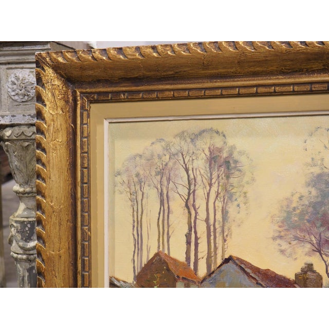 Wood 19th Century French Pastoral Oil Painting, the Shepherd and His Flock by Derians For Sale - Image 7 of 18