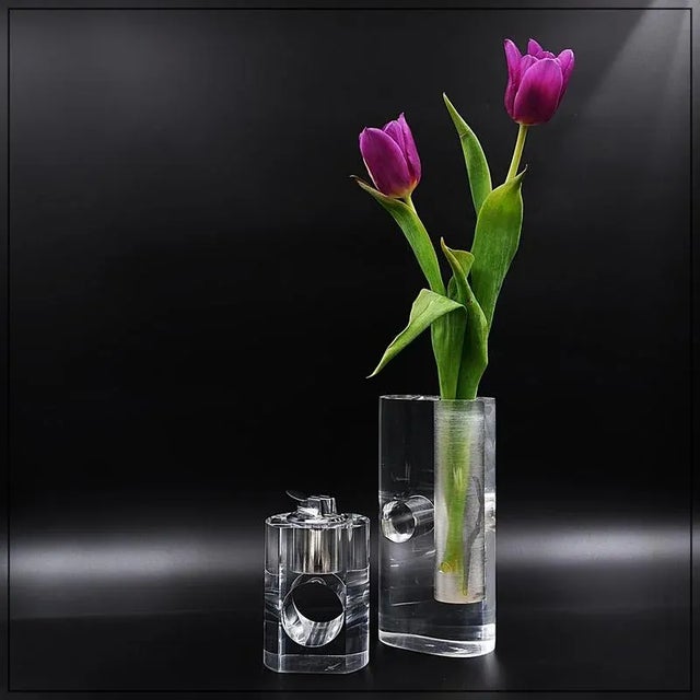 Vintage Acrylic Glass Soliflor Vase, 1970s For Sale - Image 11 of 12