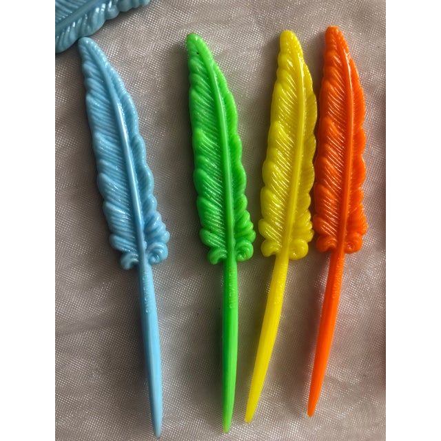 Vintage Pen Quill Cocktail Drink Hors d'Oeuvres Picks Set of 45 For Sale - Image 13 of 15