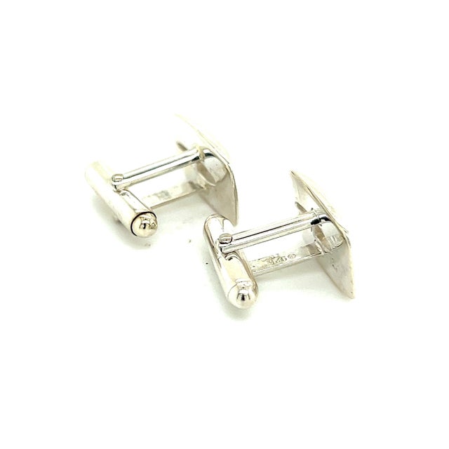 Traditional 1990s Pair of Gucci Estate Mens Cufflinks Silver For Sale - Image 3 of 7