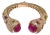 Bochic “Capri” Vintage Ruby & Multi Gem Bangle Set In 18K Gold & Silver For Sale