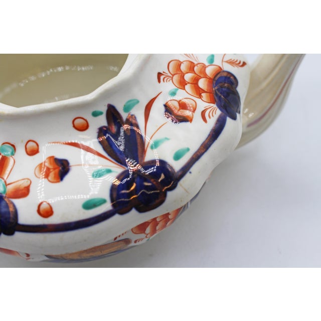 Cream C. 1850 English Staffordshire District Gaudy Welsh "Grape" Pattern Tea Pot For Sale - Image 8 of 10