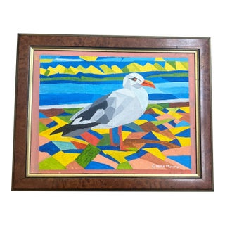 Contemporary Original Glenn Moore Cubist Style Seagull Painting For Sale