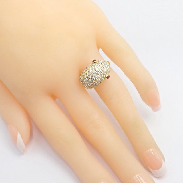 Vintage Tiffany & Co. Elsa Peretti Yellow Gold Diamond Ruby Bird Ring, Size 5 For Sale - Image 16 of 17