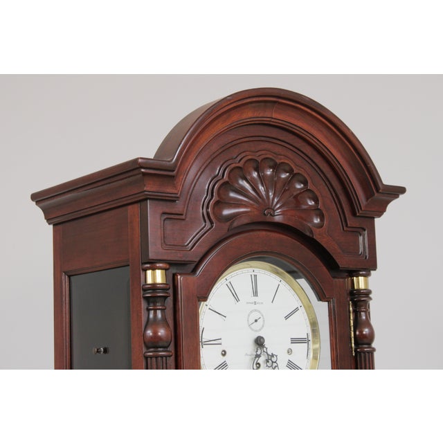 Brown Howard Miller Presidential Cherry Grandfather Clock For Sale - Image 8 of 18