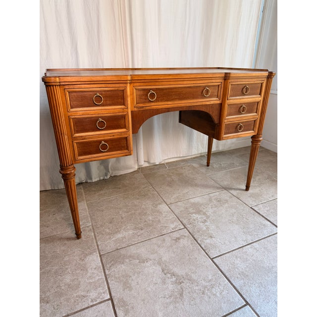 John Widdicomb Mid-Century French Louis XVI Style Fruitwood Writing Desk or Vanity by John Widdicomb Co For Sale - Image 4 of 18