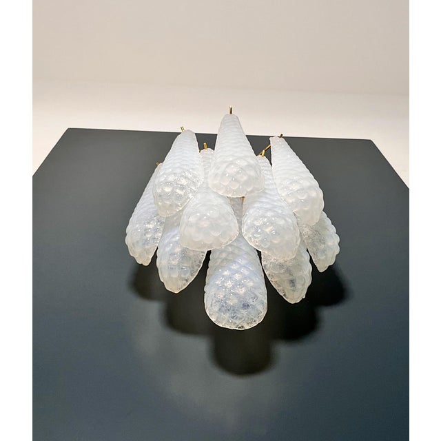 Vintage Opaline Glass Petals Drop Wall Sconces, 1990, Set of 2 For Sale - Image 4 of 18