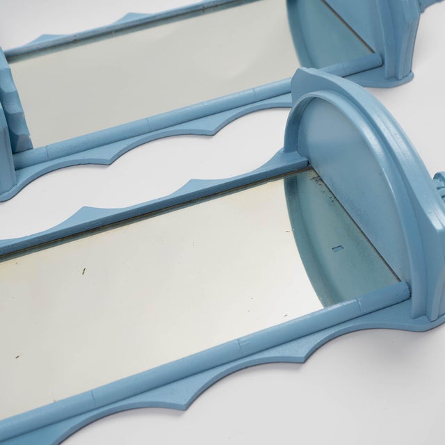 Vintage Chinoiserie Pagoda Mirrored Wall Shelves - A Pair For Sale - Image 12 of 17