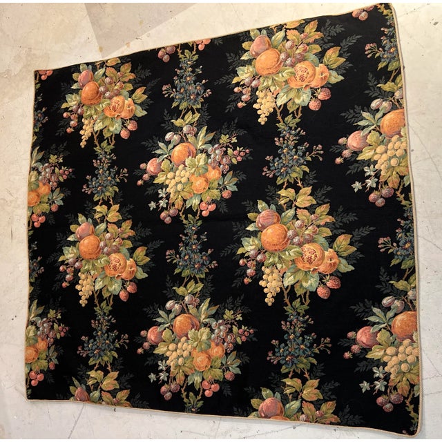 Vintage Decor of France Tapestry Card Table Sized Fruit Tablecloth This has been cold water washed by our staff and dried...