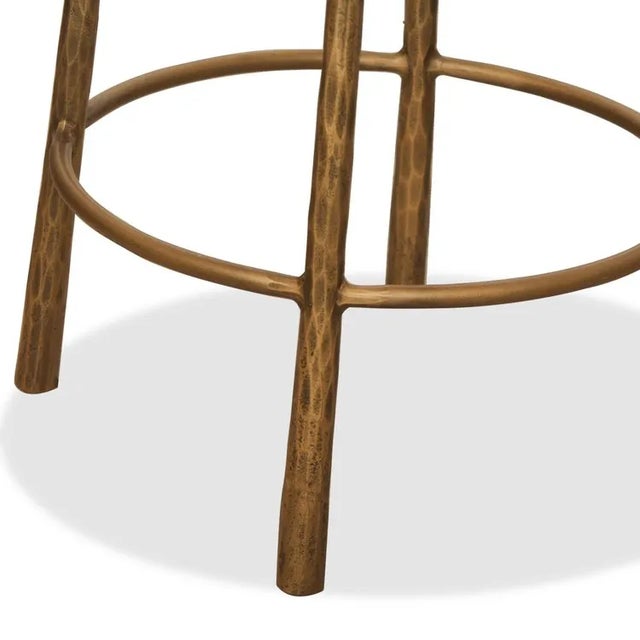 Weston Counter Stool - Hammered Aged Brass From Frances and Son, Set of 3 For Sale - Image 4 of 5