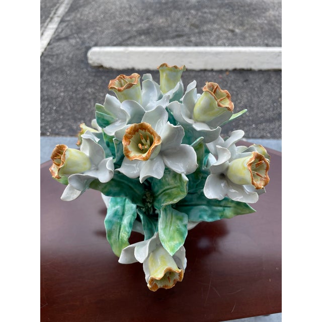 Italian Vintage Italian Capodimonte Porcelain Floral Bouquet Arrangement For Sale - Image 3 of 8