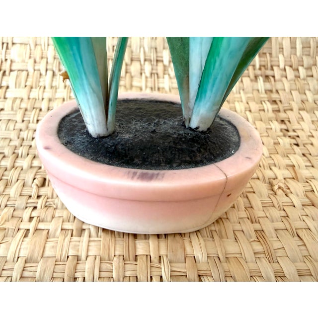 Vintage Japanese Carved Polychrome Potted Flower For Sale - Image 4 of 10