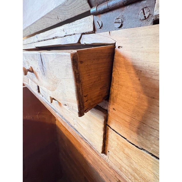 Antique Irish Pine Grain Bin W/Custom Interior Hidden Desk For Sale - Image 4 of 11