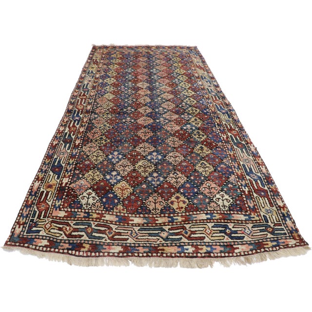 Tribal Antique Azerbaijan Rug - 04'05 X 09'09 For Sale - Image 3 of 9