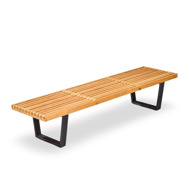George Nelson for Herman Miller Mid Century Slat Bench For Sale - Image 9 of 10
