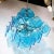 Modernist Pagoda Form Hand-Blown Cerulean Blue Murano Glass Chandelier For Sale In New York - Image 6 of 12