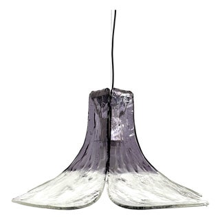Model LS185 Pendant in Crystal-Purple Murano Glass by Carlo Nason for Mazzega, 1960s For Sale