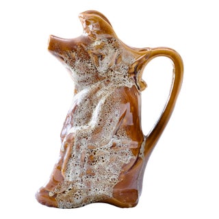 Artisanal Zoomorphic Carafe in Foam Enamelled Stoneware, 1950s For Sale