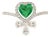 Heart Emerald and Diamond Statement Cocktail Ring in 18k Gold Size 4 For Sale