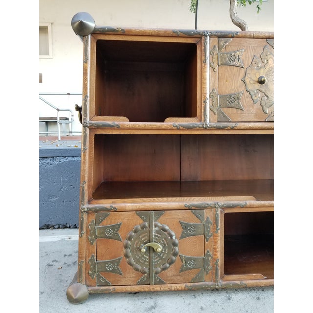 Japanese or Korean Tansu With Shevling Chairish