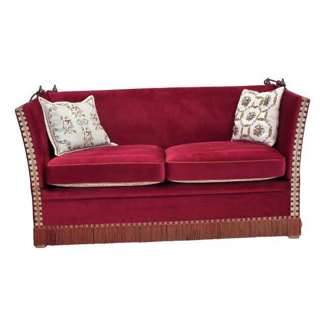 Vintage Danish Two-Seater Spanish Sofa in Furniture Velour, 1970s For Sale