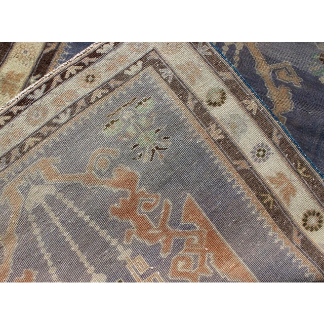 Textile Long Vintage Sivas Runner in Elegant Purple and Brown 4'0 X 13'10 For Sale - Image 7 of 7
