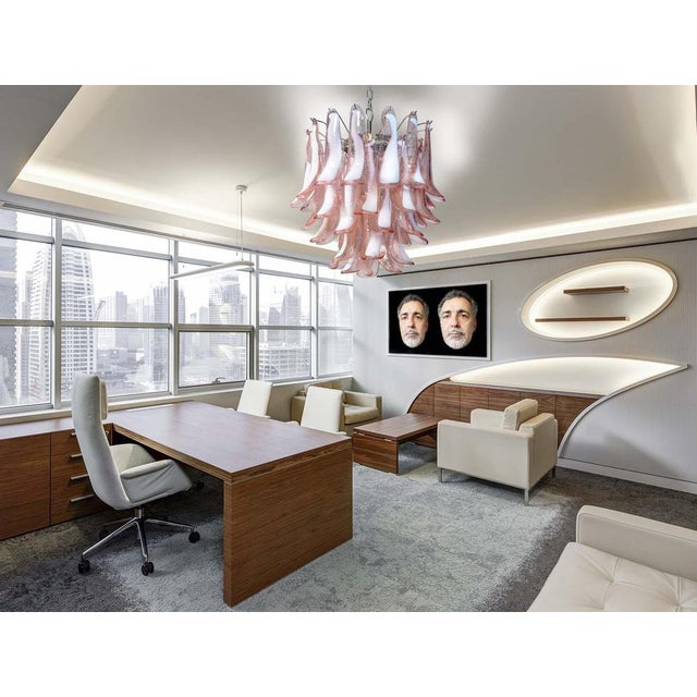 Pink Italian Pink Petal Murano Chandeliers, Set of 2 For Sale - Image 8 of 17