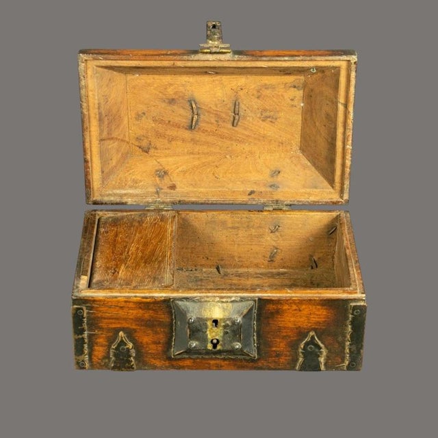 2000 - 2009 19th Century South Indian Teak & Brass Travelling Document Box For Sale - Image 5 of 7