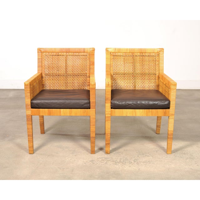 Bielecky Brothers Set of Four Billy Baldwin for Bielecky Cane Dining Armchairs For Sale - Image 4 of 18