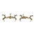 2 Vintage Brass Deer Reindeer Trios Footed Large Pillar Candle Holder Christmas For Sale