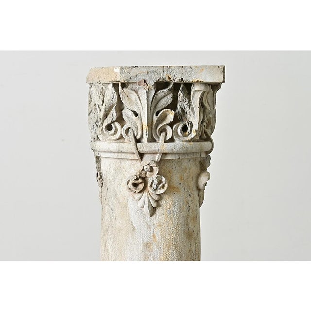 Gothic Portuguese 18th Century Carved Stone Column For Sale - Image 3 of 14