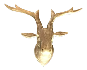 Carved Wood Stag Deer Wall Hanging