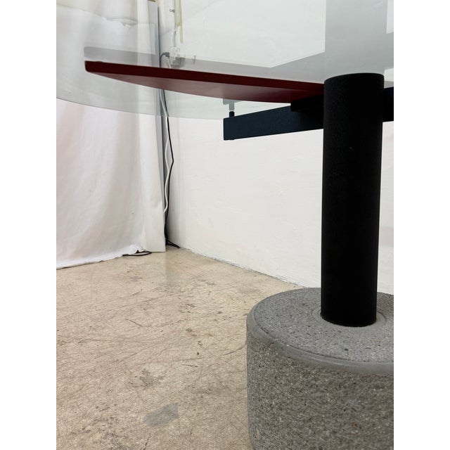 Rare Giovanni Offredi Steel and Concrete Dining or Center Table for Saporiti For Sale - Image 10 of 18