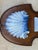 Mid-Century Italian Majolica Blue White Terracotta Grotto Dolphin Shell Lavabo Wall Fountain Planter For Sale - Image 4 of 5