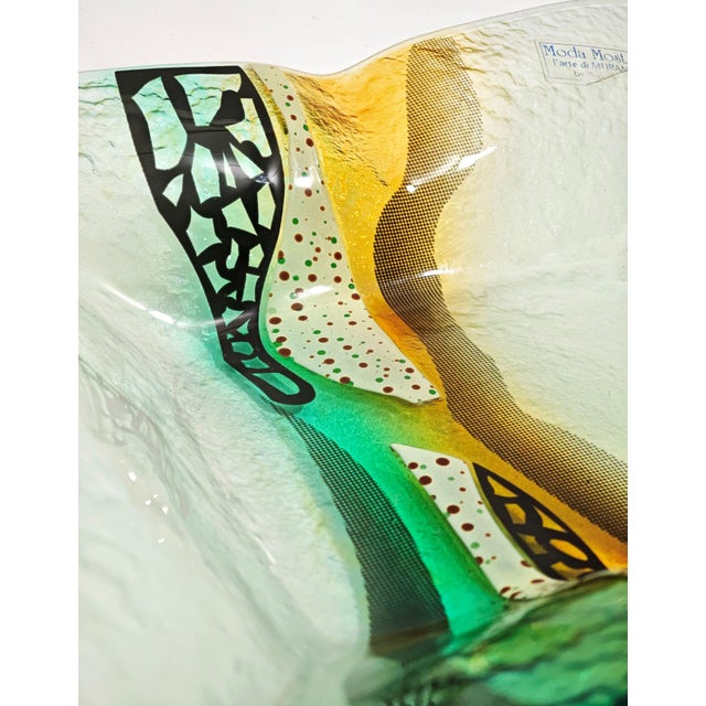 Mid-Century Modern Murano Glass Vase and Centerpiece by Mario Bizzotti, Italy, 1980s, Set of 2 For Sale - Image 3 of 15