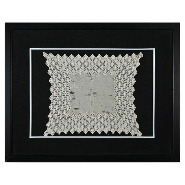 18th Century Framed Italian Silk Embroidery Doily= For Sale - Image 6 of 6