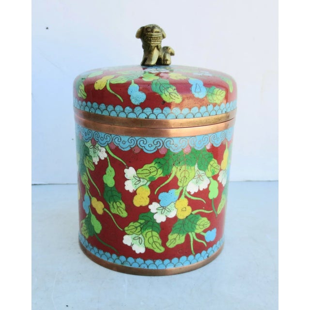 Paint Vintage Chinese Enamel Tea Caddy Circa 20s-30s For Sale - Image 7 of 7