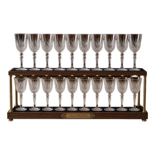 Hand-Cut Crystal Glasses, 1985, Set of 20 For Sale