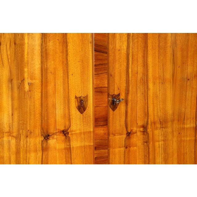 Large Biedermeier Wardrobe Southern Germany Walnut circa 1820 Dimensions: H x W x D: 204 x 168 x 62 cm : Strictly cubist...