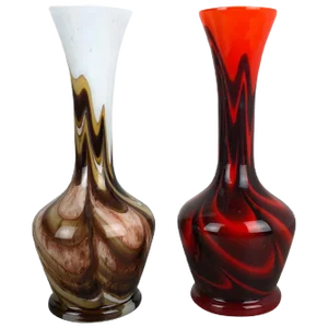 Vintage Pop Art Opaline Vases, Italy, 1970s, Set of 2