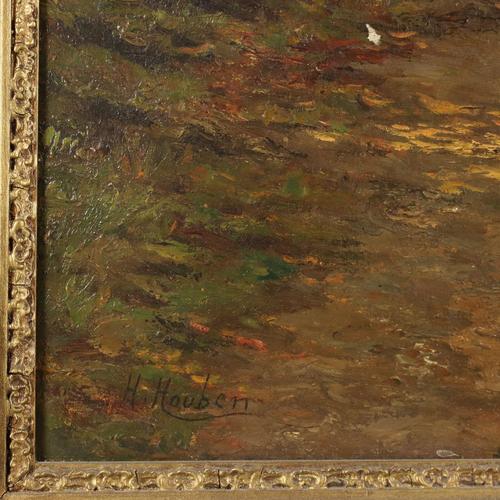 Henri Houben, Landscape, 1950, Oil on Canvas For Sale - Image 8 of 13