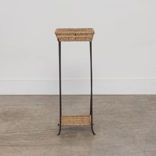 1960s French Rush and Iron Side Table For Sale - Image 4 of 11