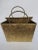 Vintage Brass Embossed Leaves Shopping Bag Magazine Stand For Sale - Image 9 of 10