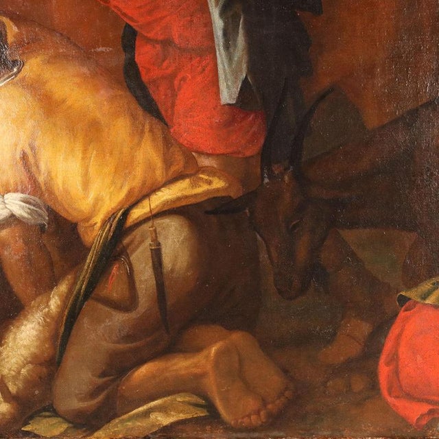 Follwer of Jacopo da Bassano, The Shepherds, 1700s, Oil on Canvas For Sale - Image 8 of 15