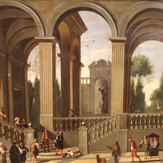 Italian Artist, Architectural Capriccio, 1660, Oil on Canvas For Sale - Image 11 of 16