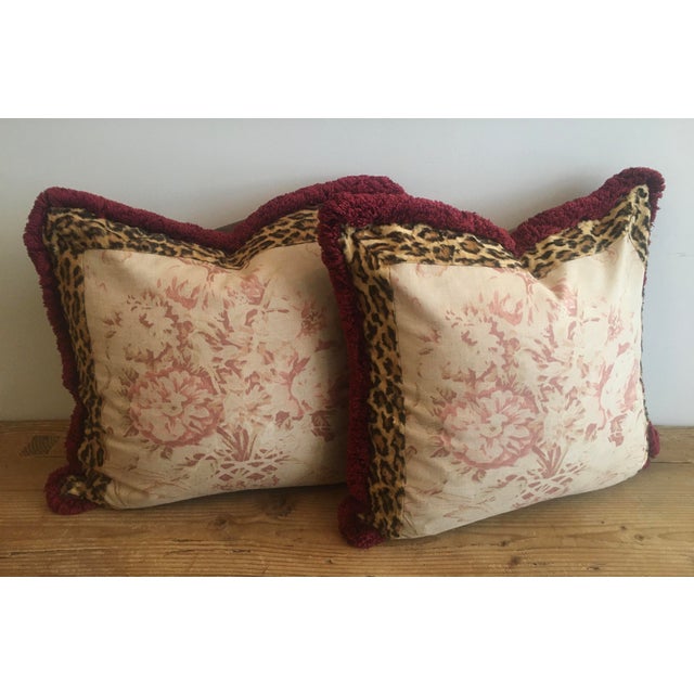 Vintage Ralph Lauren "Guinevere Aragon Floral Leopard" Pillows a Pair