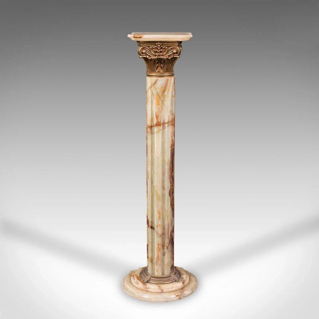 1950s Vintage Onyx Italian Decorative Jardiniere Stand For Sale - Image 4 of 13